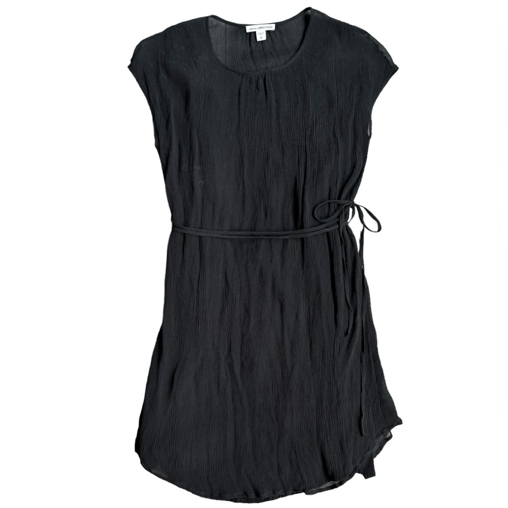 James Perse Semi Sheer Silk Chiffon Mini Dress
